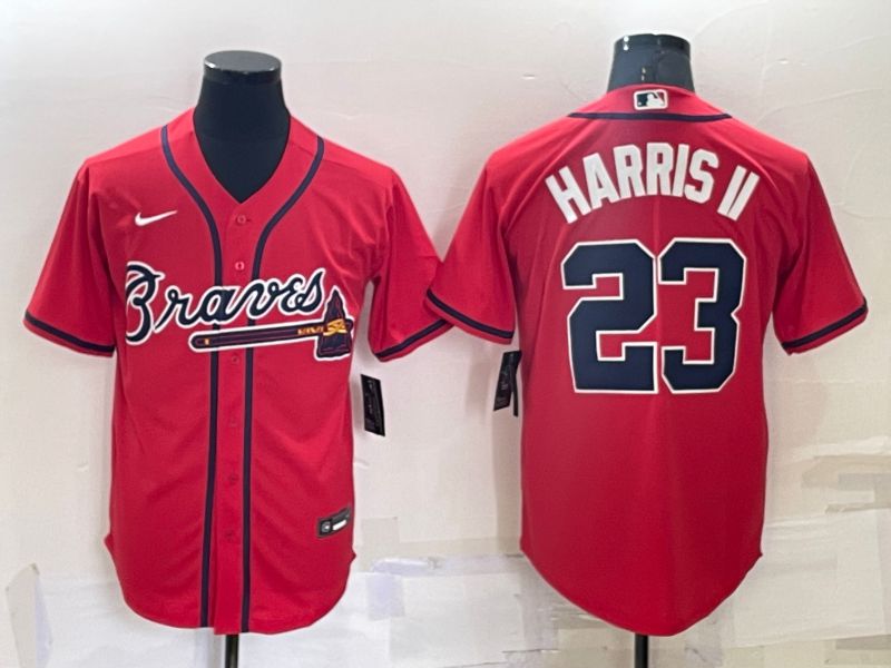 Men Atlanta Braves 23 Harris ii Red Game Nike 2022 MLB Jersey
